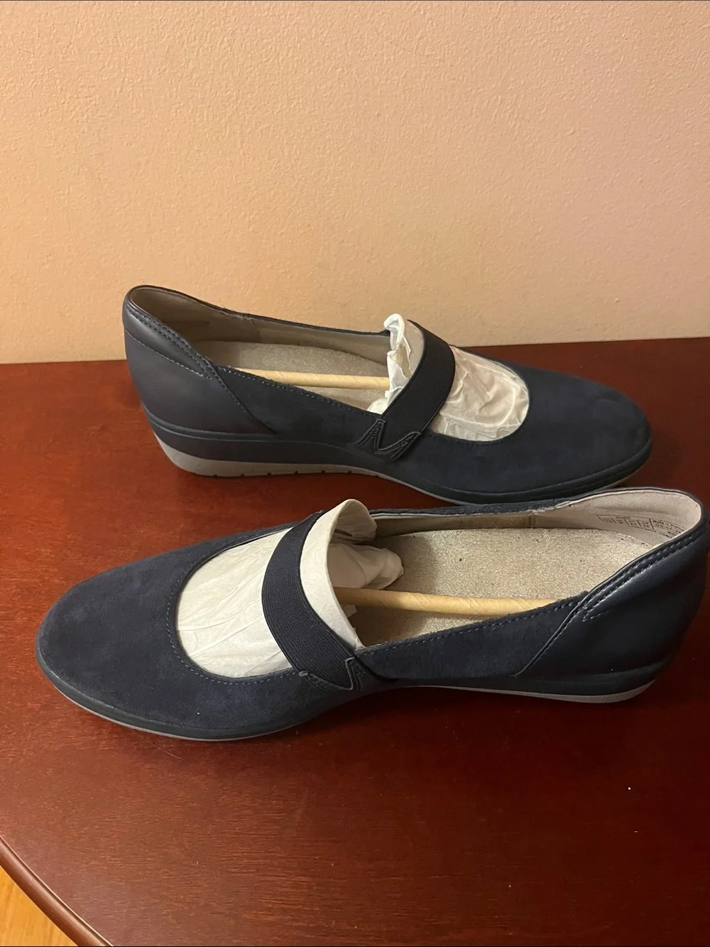 Vionic Navy Blue Mary Jane Wedge Shoes